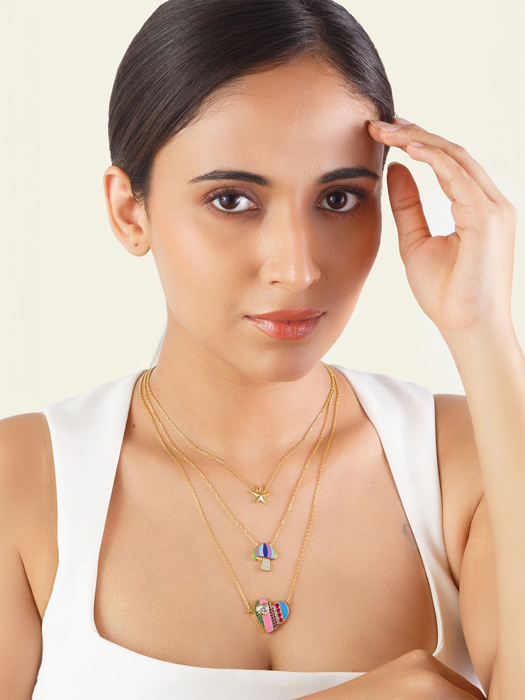 

Isharya Brass Gold-Plated Layered Necklace