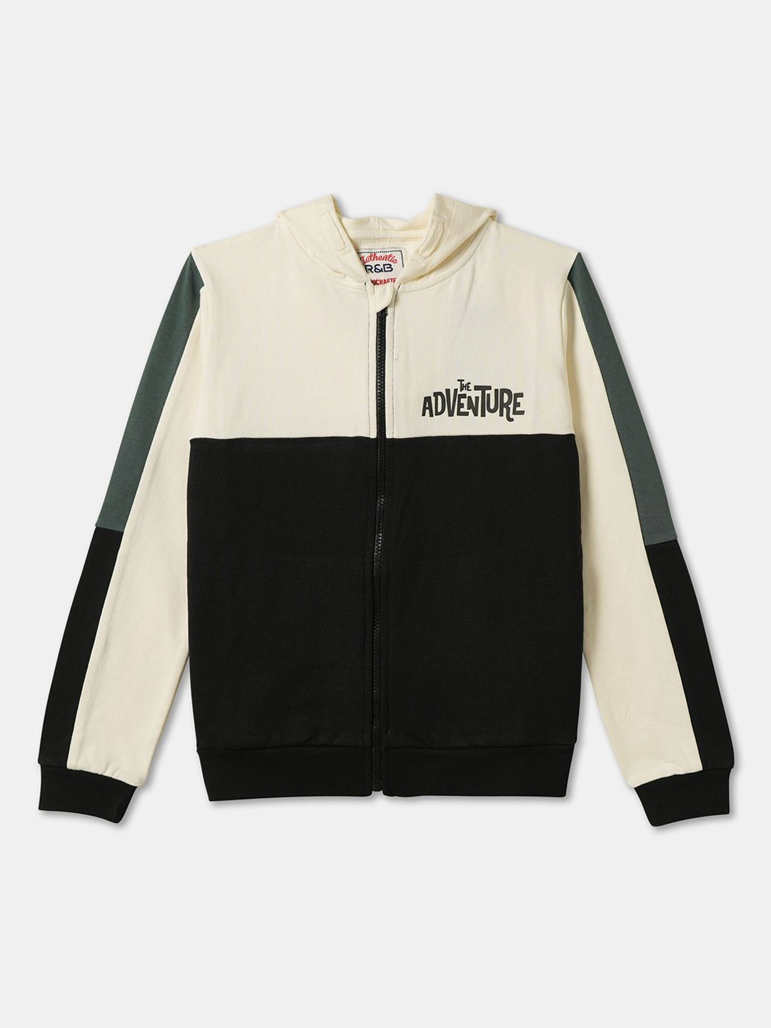 

R&B Boys Colourblocked Bomber with Patchwork Jacket, White