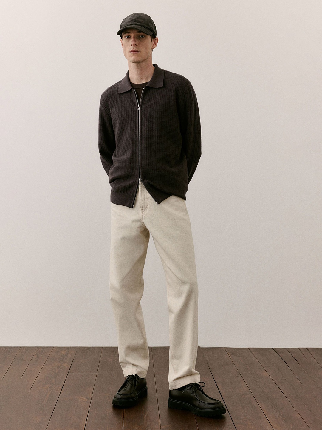 

H&M Rib-Knit Cardigan, Brown