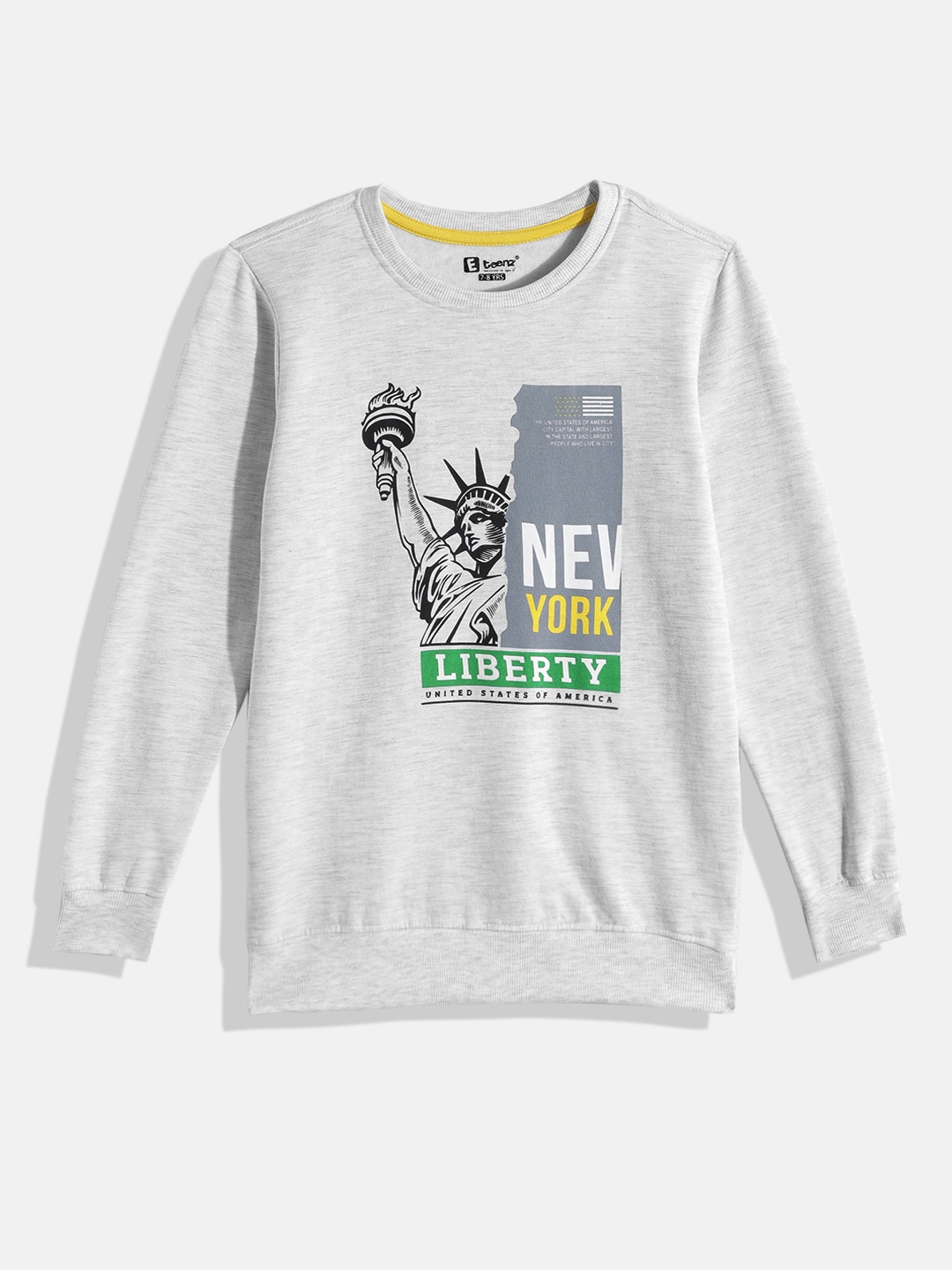 

Eteenz Boys Premium Cotton Graphic Printed Sweatshirt, Grey melange