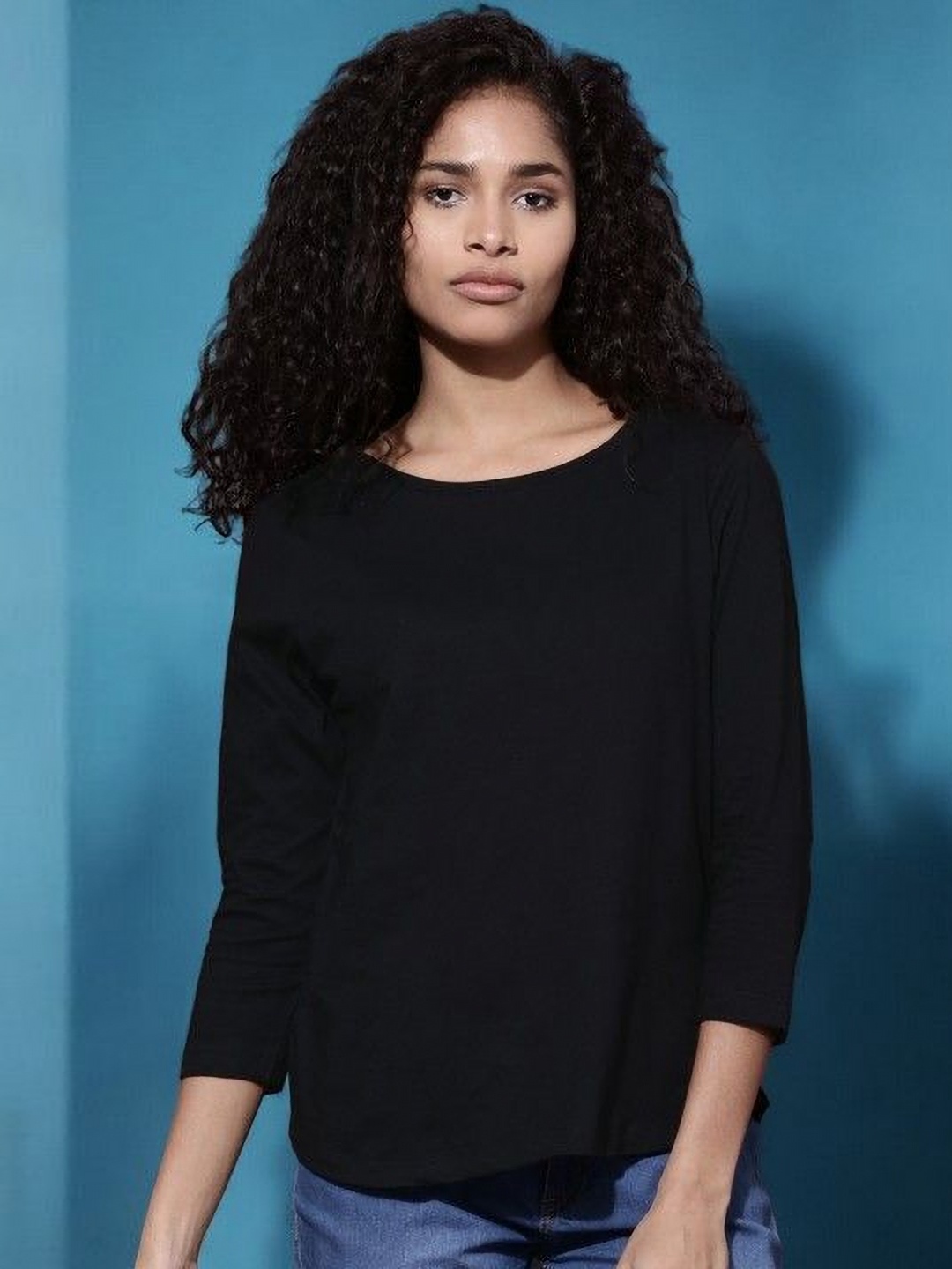 

GUTI Women Pure Cotton Cut Outs T-shirt, Black