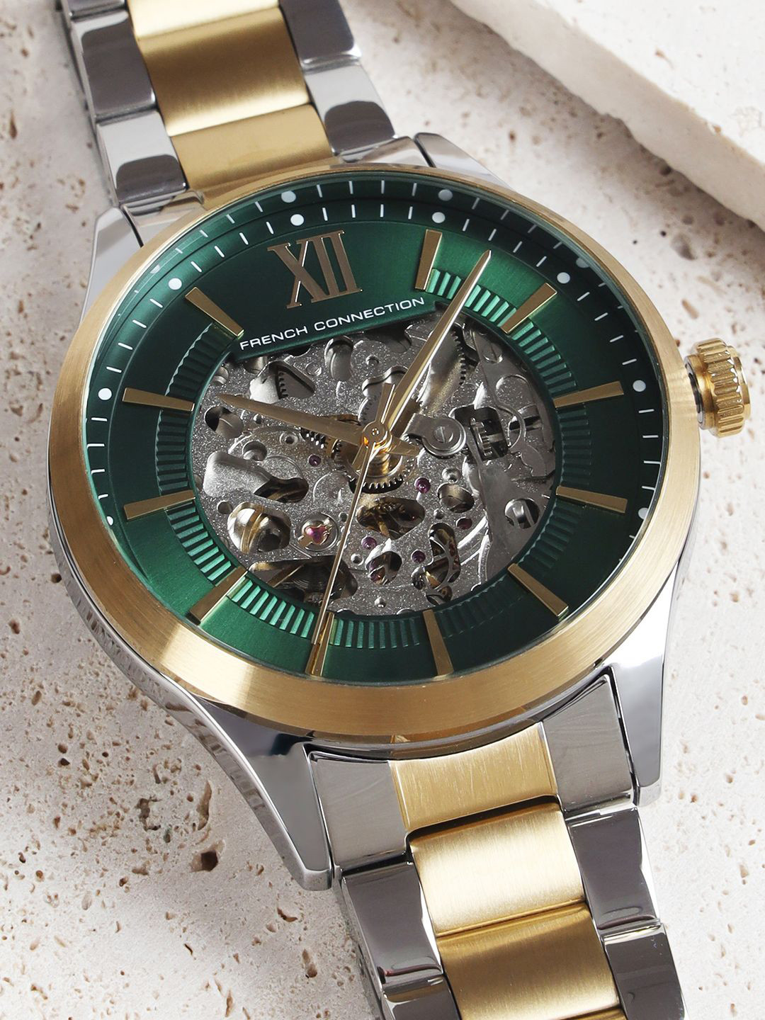 

French Connection Men Dial & Bracelet Style Straps Analogue Watch FCA10TM, Green