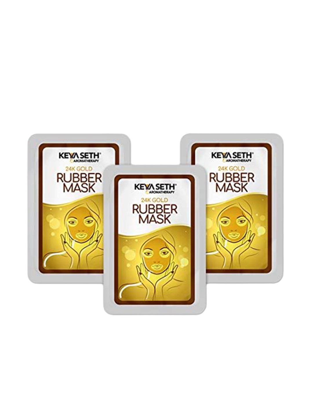 

KEYA SETH Set Of 3 24k Gold Rubber Facial Mask For Brightening With Aloevera - 30 g Each