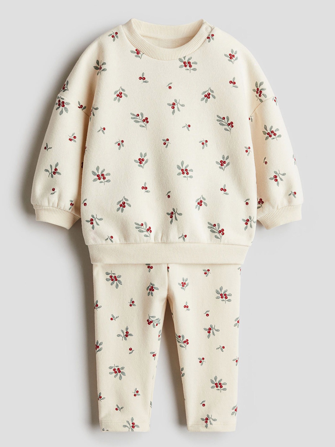 

H&M Girls 2-Piece Sweatshirt & Leggings Set, White