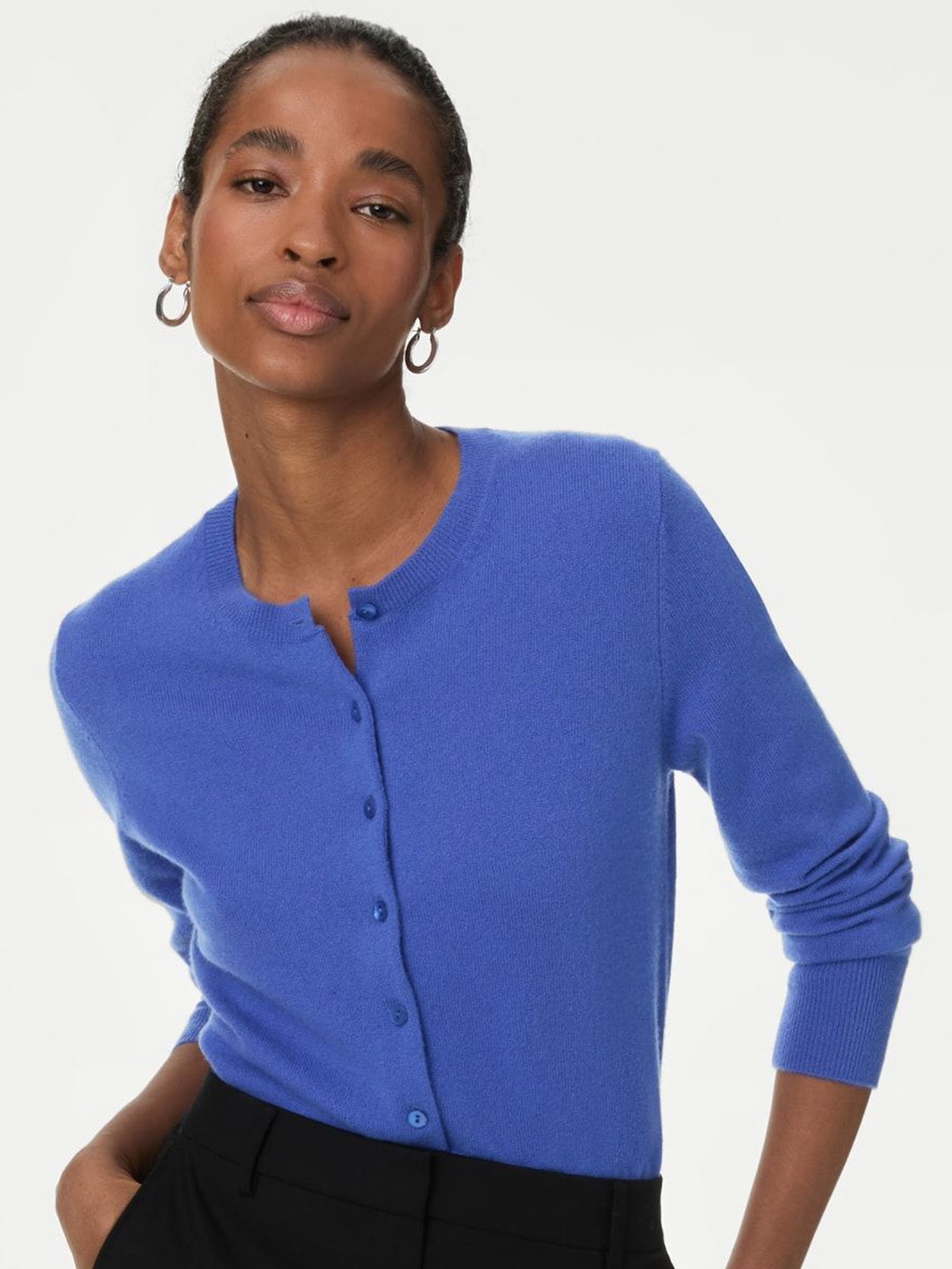 

Marks & Spencer Women Cashmere Cardigan, Blue