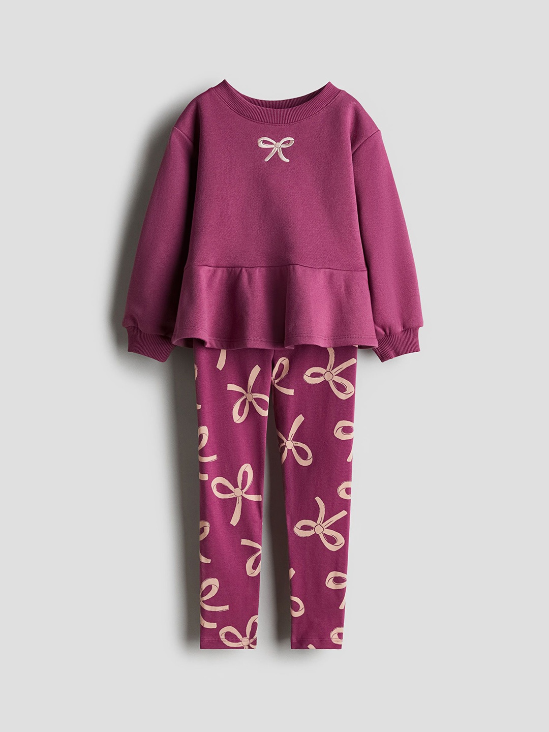 

H&M 2-Piece Top And Leggings Set, Purple