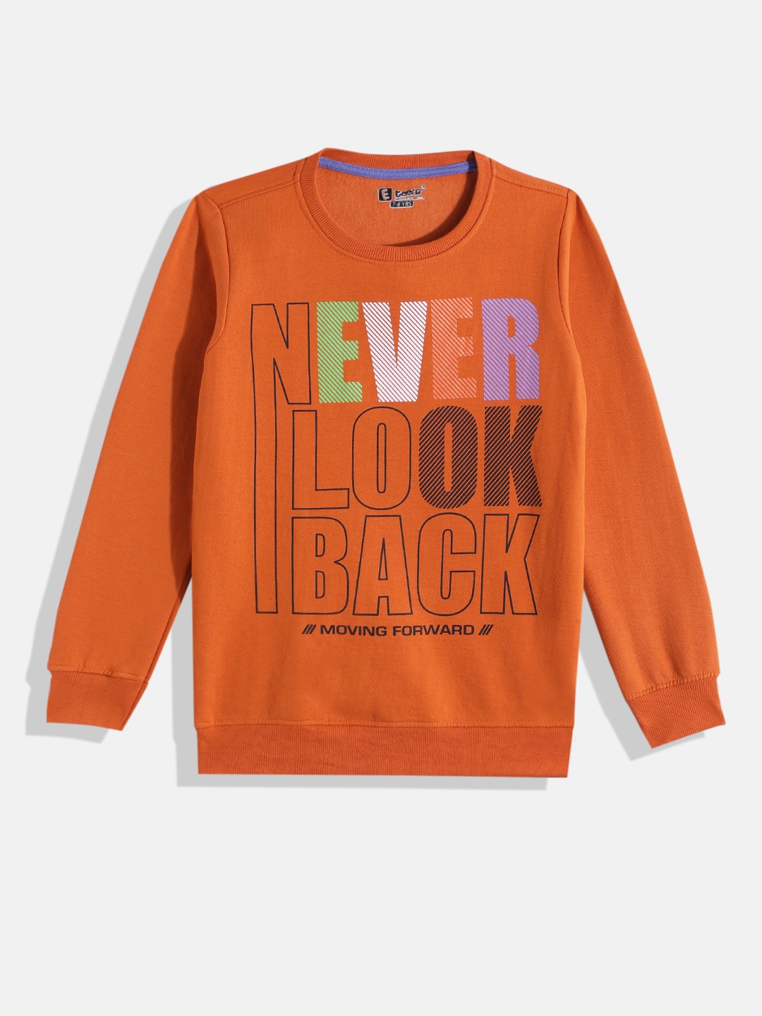 

Eteenz Boys Premium Cotton Typography Printed Sweatshirt, Rust