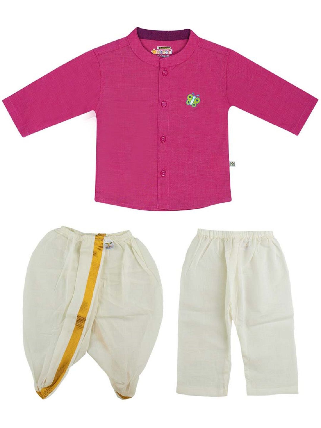 

RAMRAJ Ethnic Shirt with Dhoti Pants, Pink