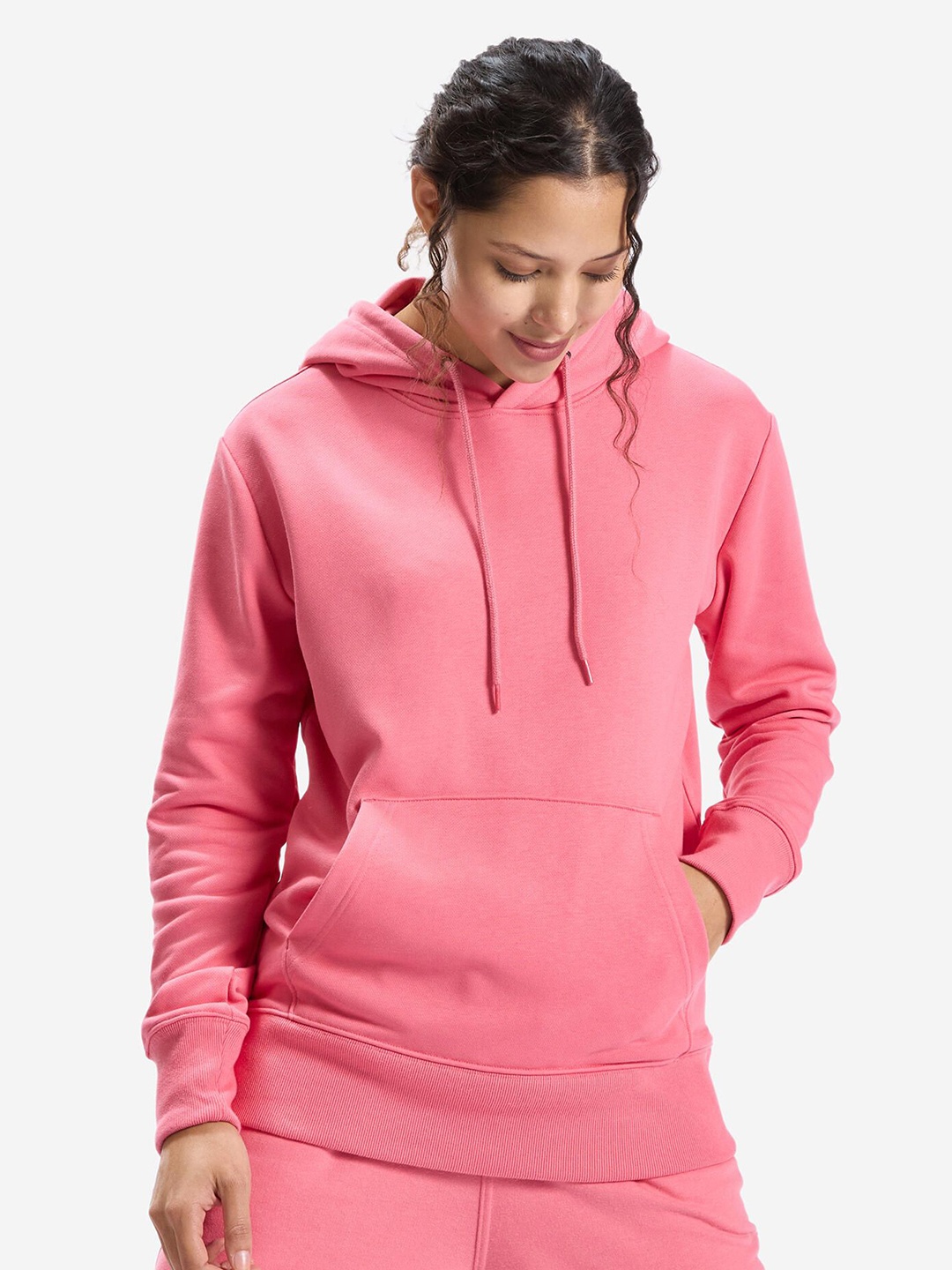

Domyos By Decathlon Women Cotton Hooded Sweatshirts, Pink