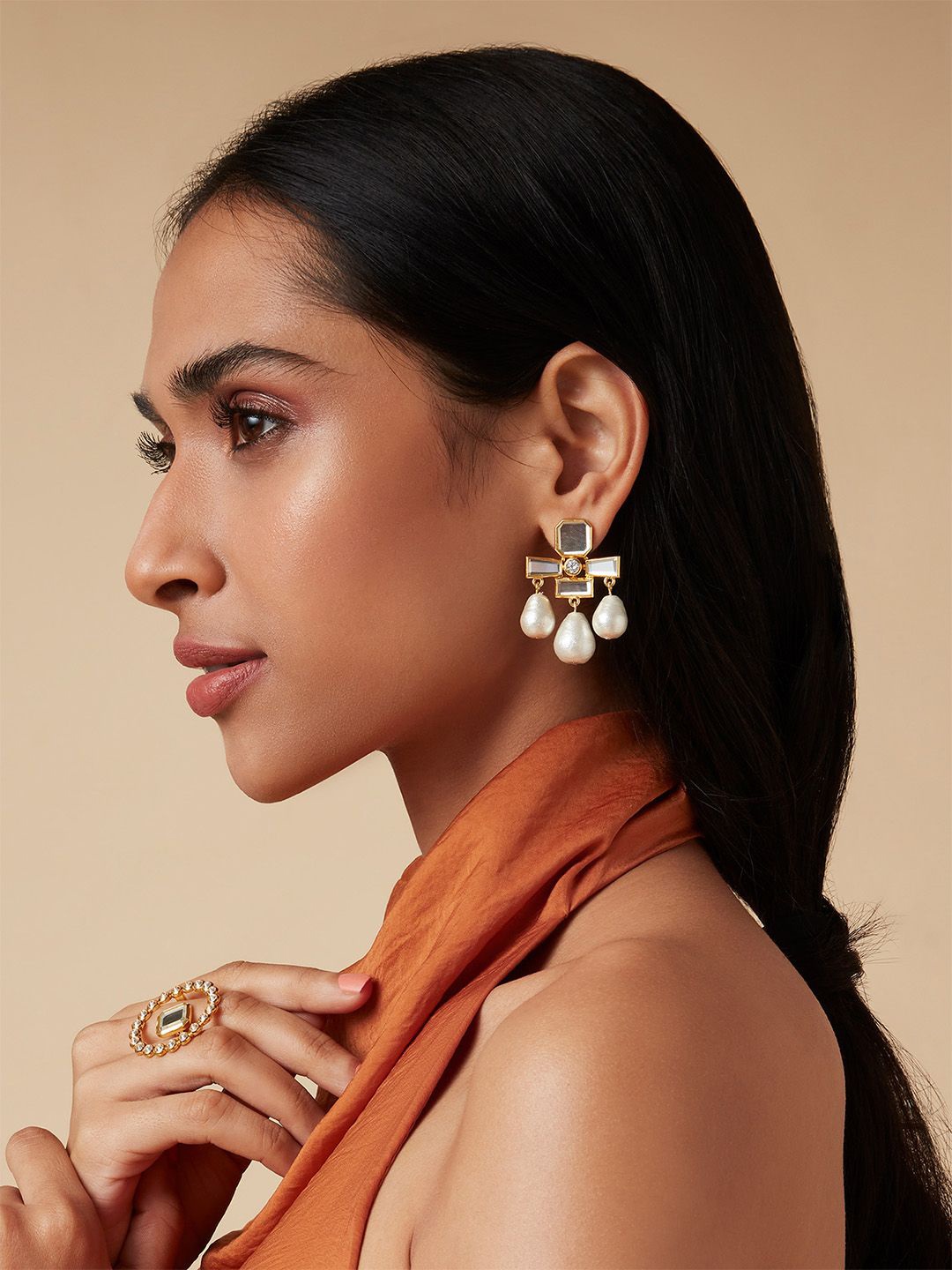 

Isharya Contemporary Drop Earrings, Gold