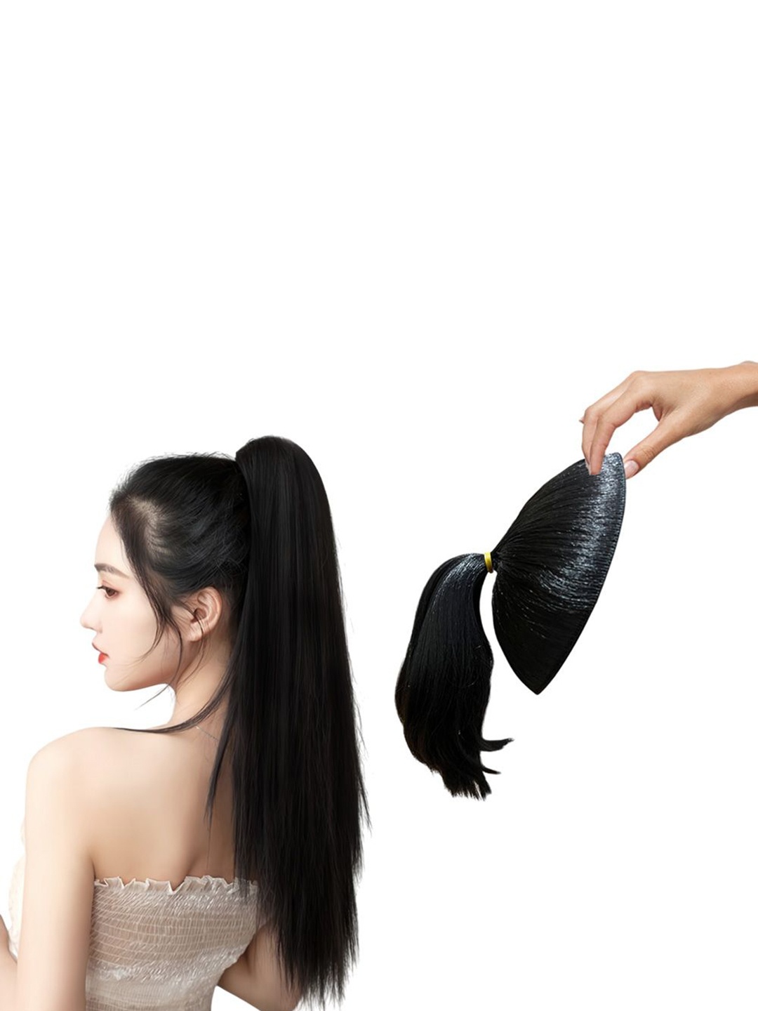 

D-Divine Ball Head Wig Ponytail Hair Extension - 35 cm - Black