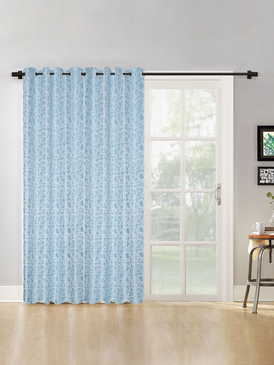 

HOSTA HOMES Blue & White Set of 2 Door Curtain