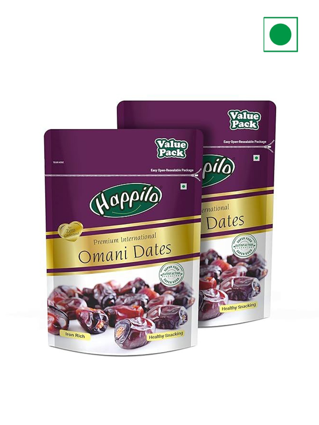 

Happilo Pack Of 2 Omani Dates - 500 g, Purple
