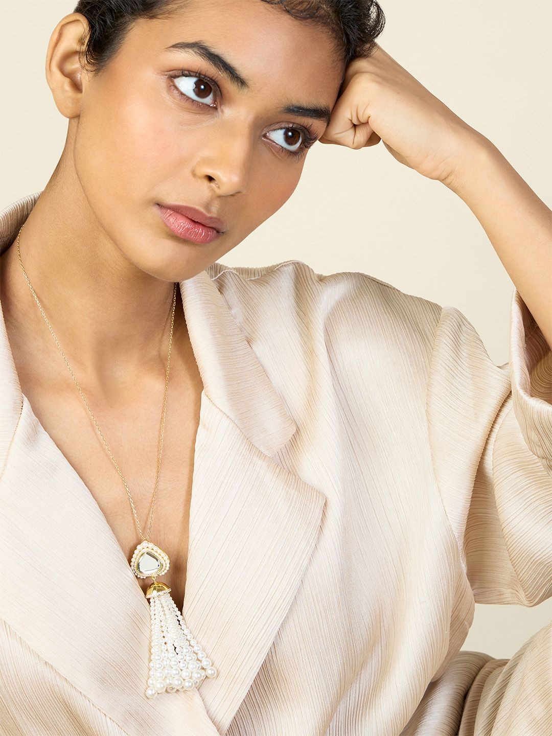 

Isharya Brass Gold-Plated Tasselled Necklace