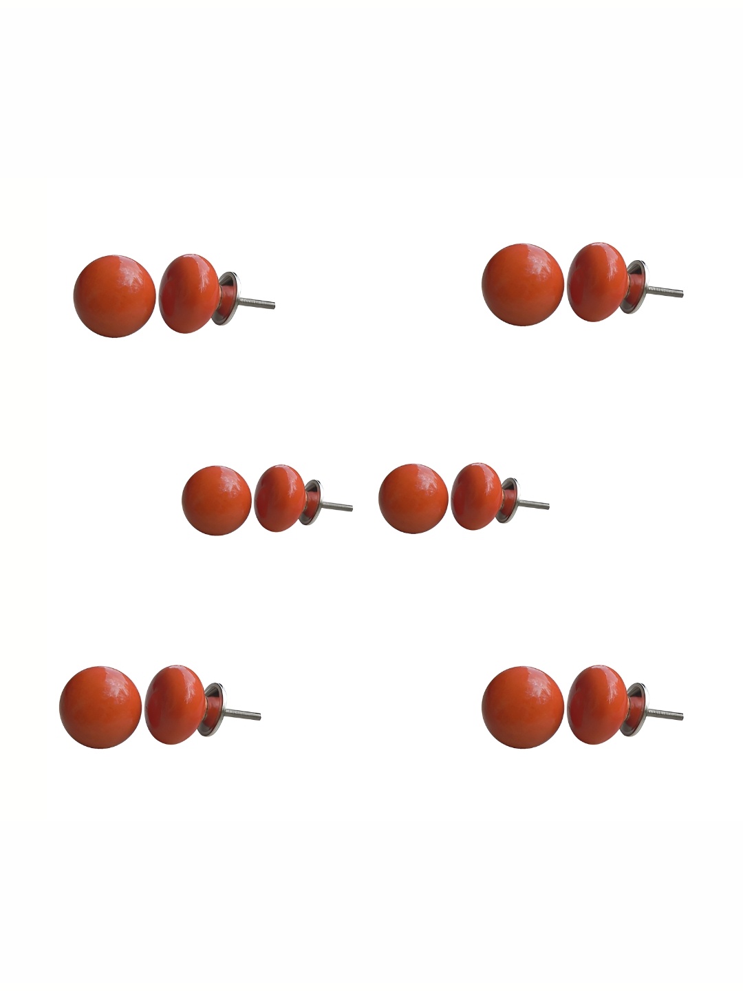 

Indianshelf 6Pcs Orange-Colored Ceramic Knobs