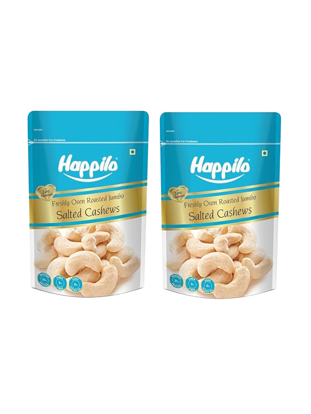 

Happilo Set Of 2 Cashew Nuts 200g Each, Blue