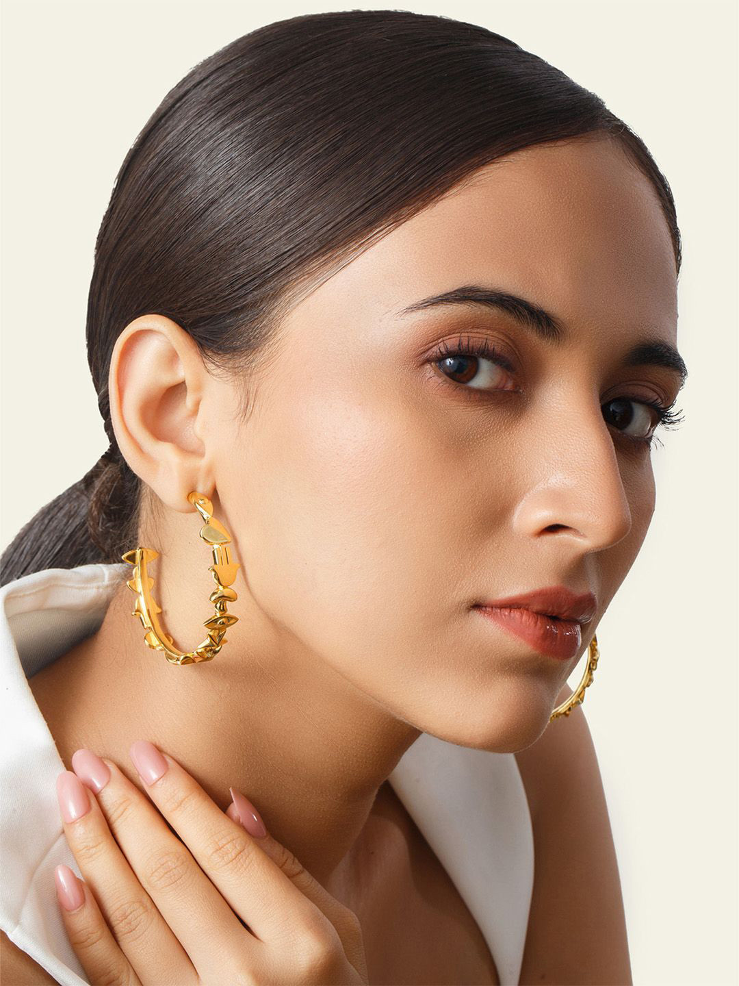 

Isharya Contemporary Hoop Earrings, Gold