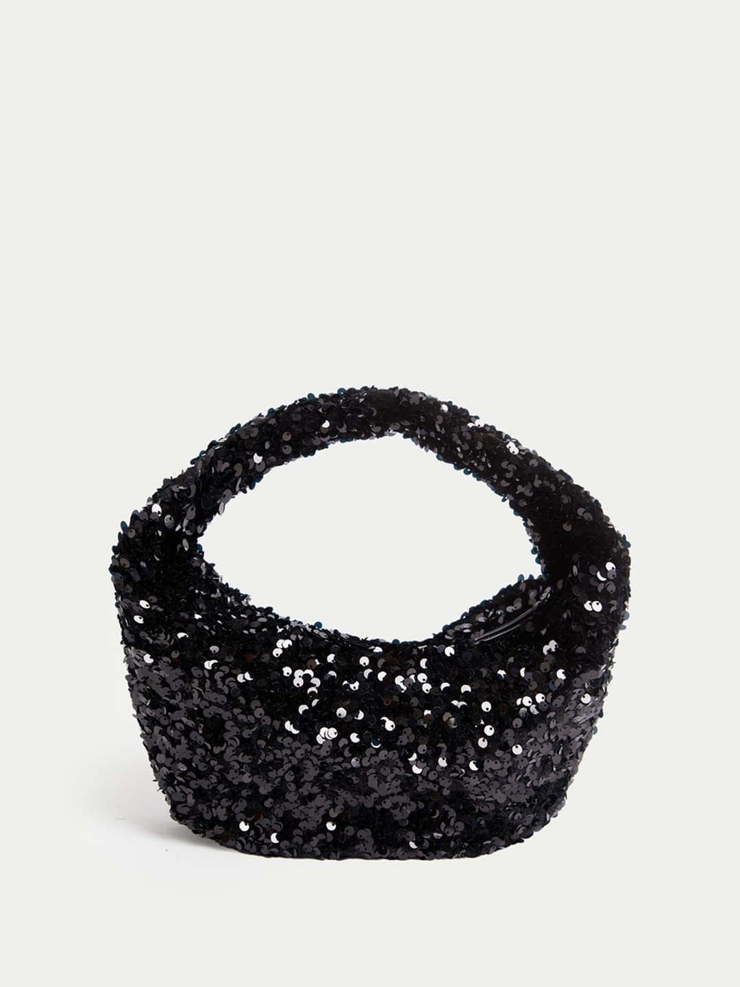 

Marks & Spencer Embellished Swagger Handheld Bag with Applique, Black