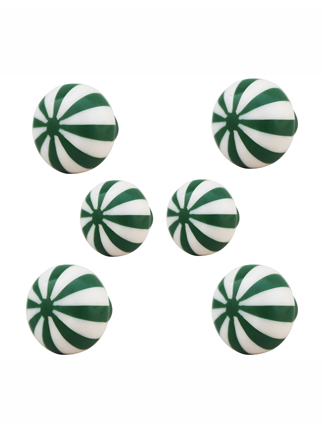 

Indianshelf 6-Pcs White Green Printed Resin Knobs