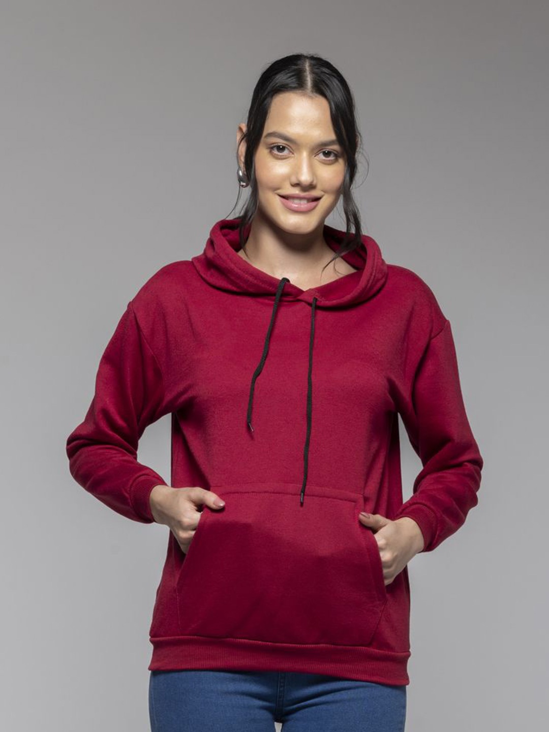 

OCTICS Women Hooded Sweatshirts, Maroon