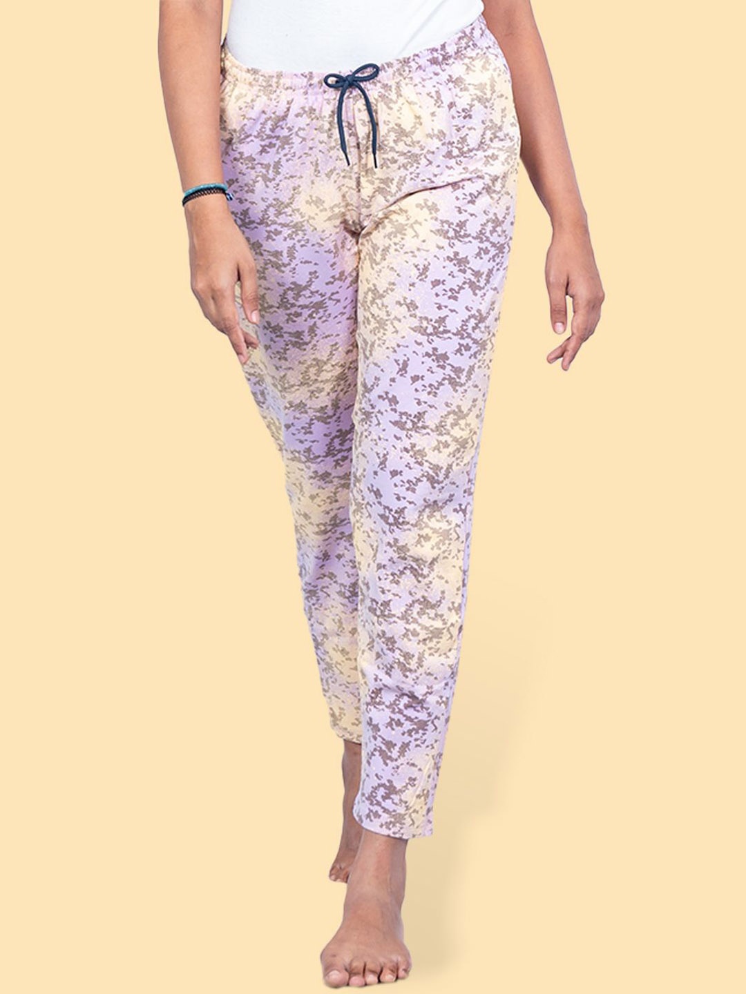 

Kryptic Printed Pure Cotton Lounge Pants, Purple