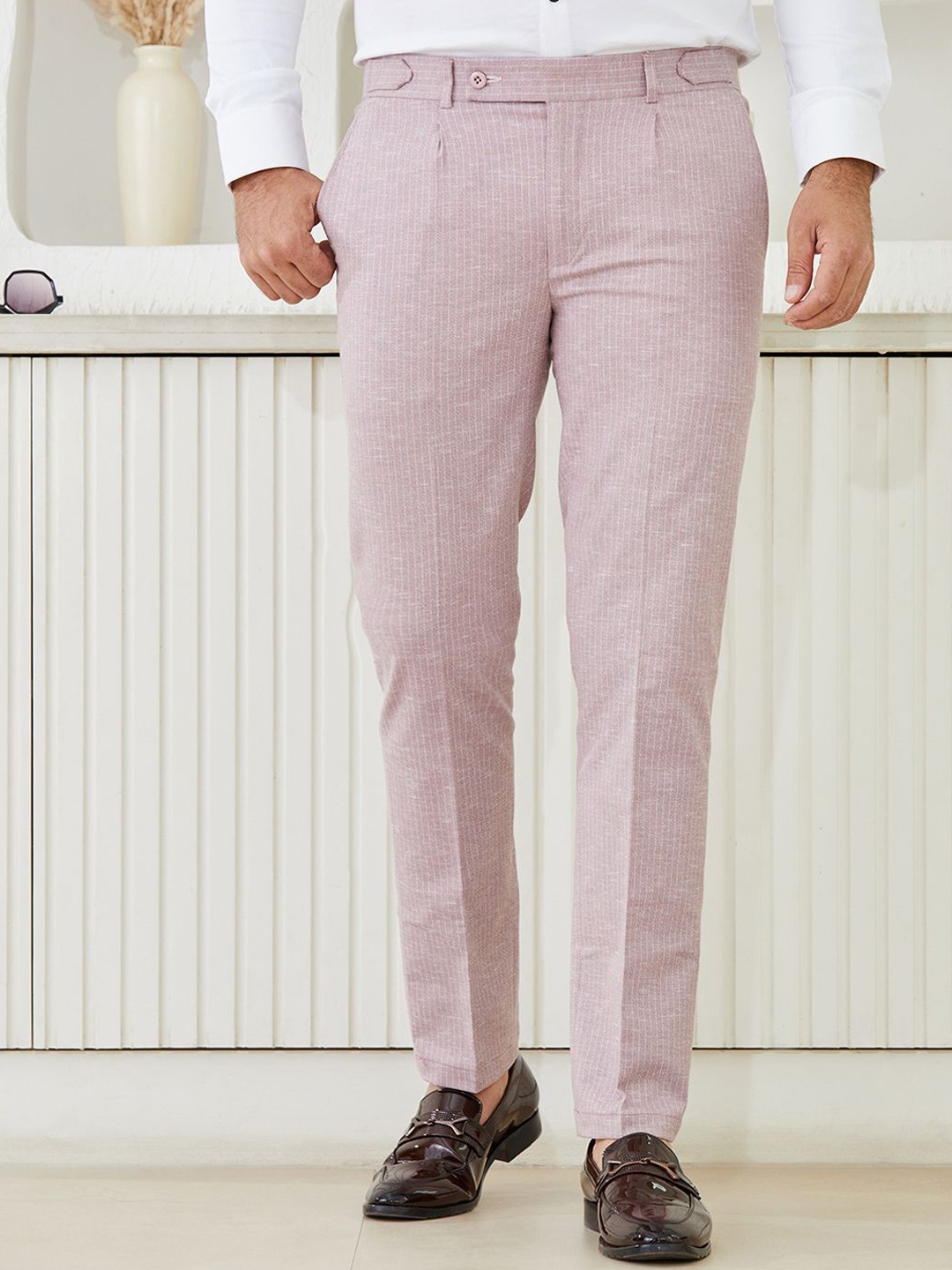 

MR BUTTON Men Tailored Trousers, Pink