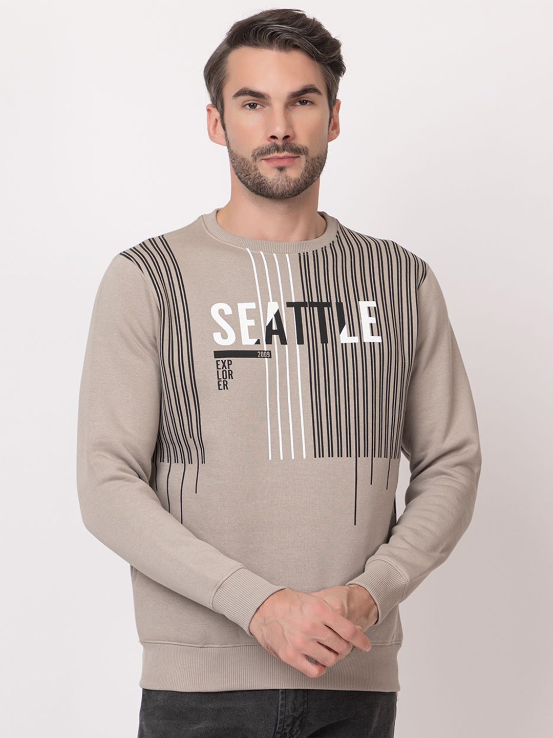 

ARIIX Men Printed Sweatshirt, Grey