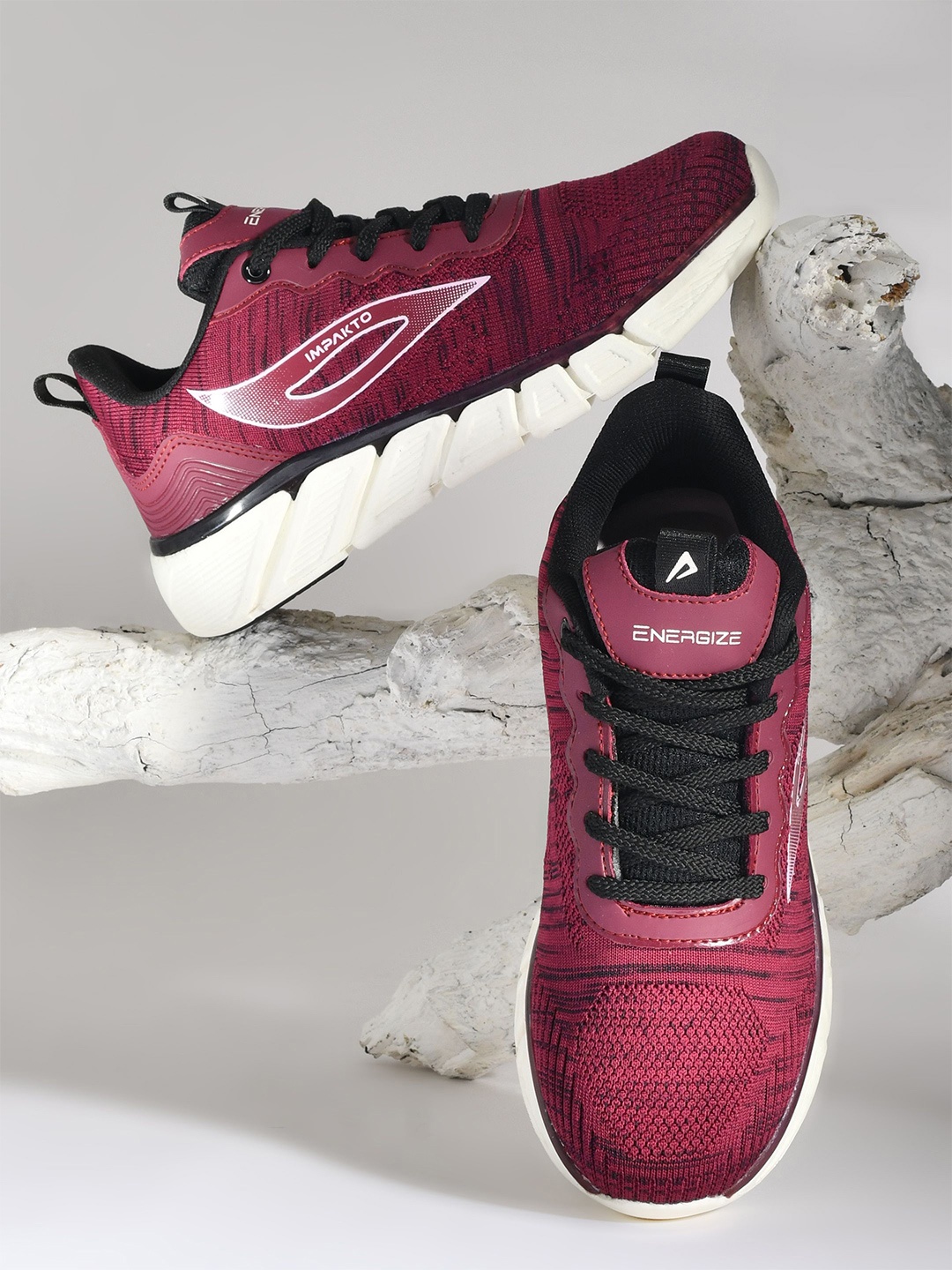 

IMPAKTO Women Lace-Ups Running Shoes, Maroon