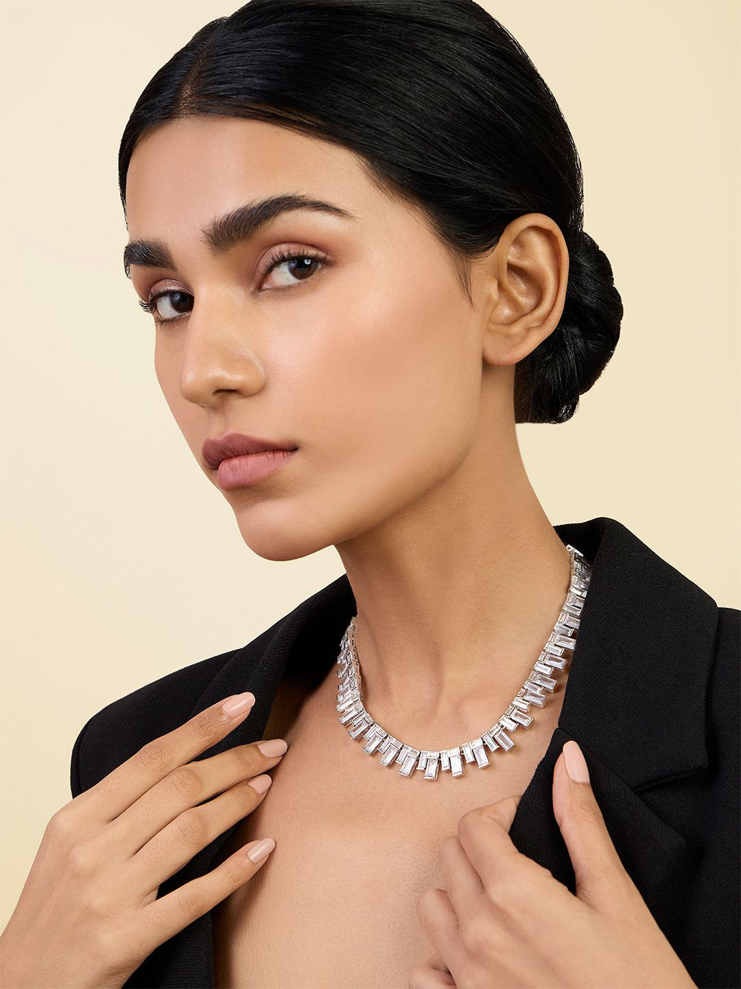 

Isharya Brass Rhodium-Plated Necklace, Silver