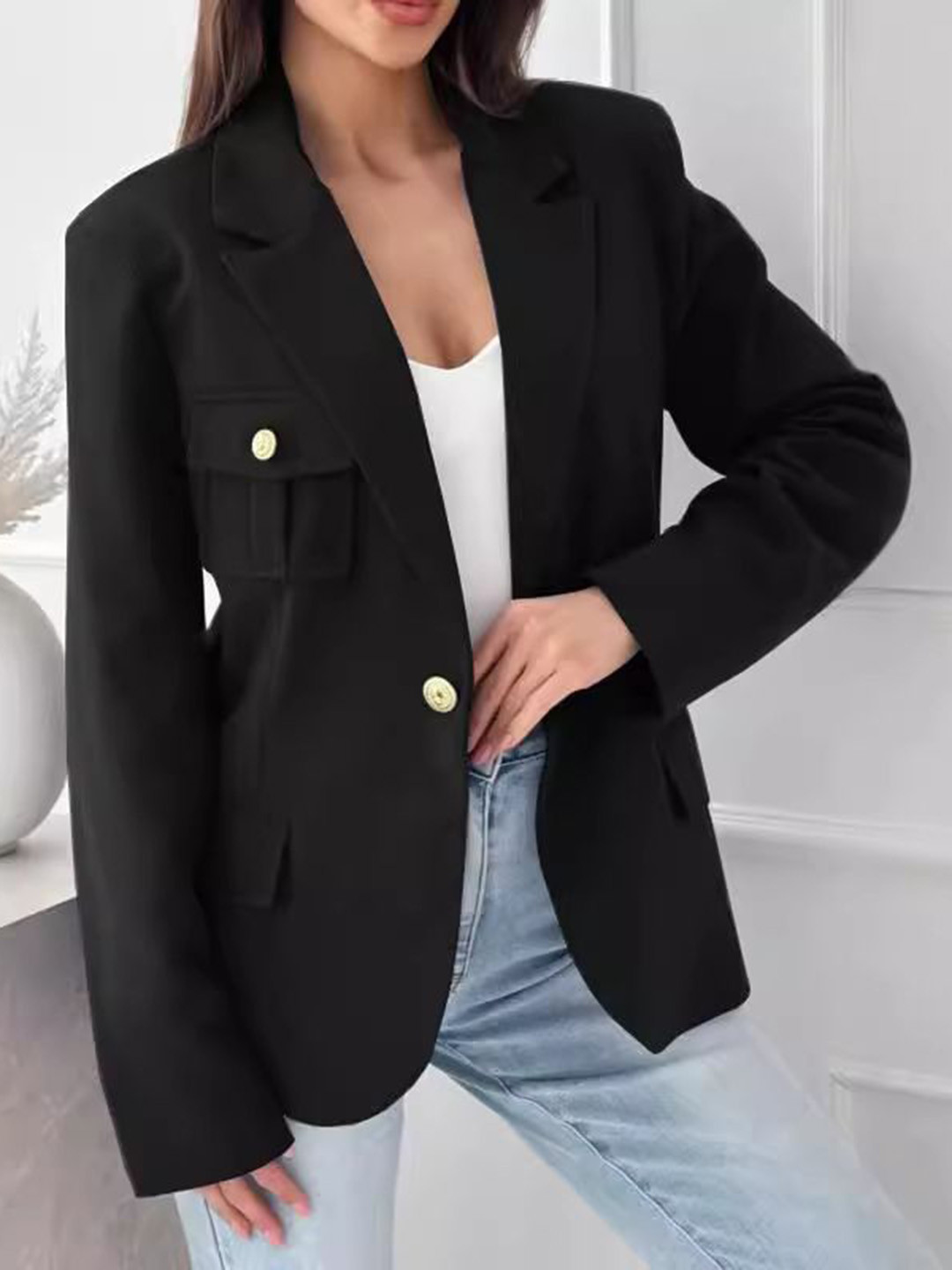 

StyleCast Women Open Front Jacket, Black