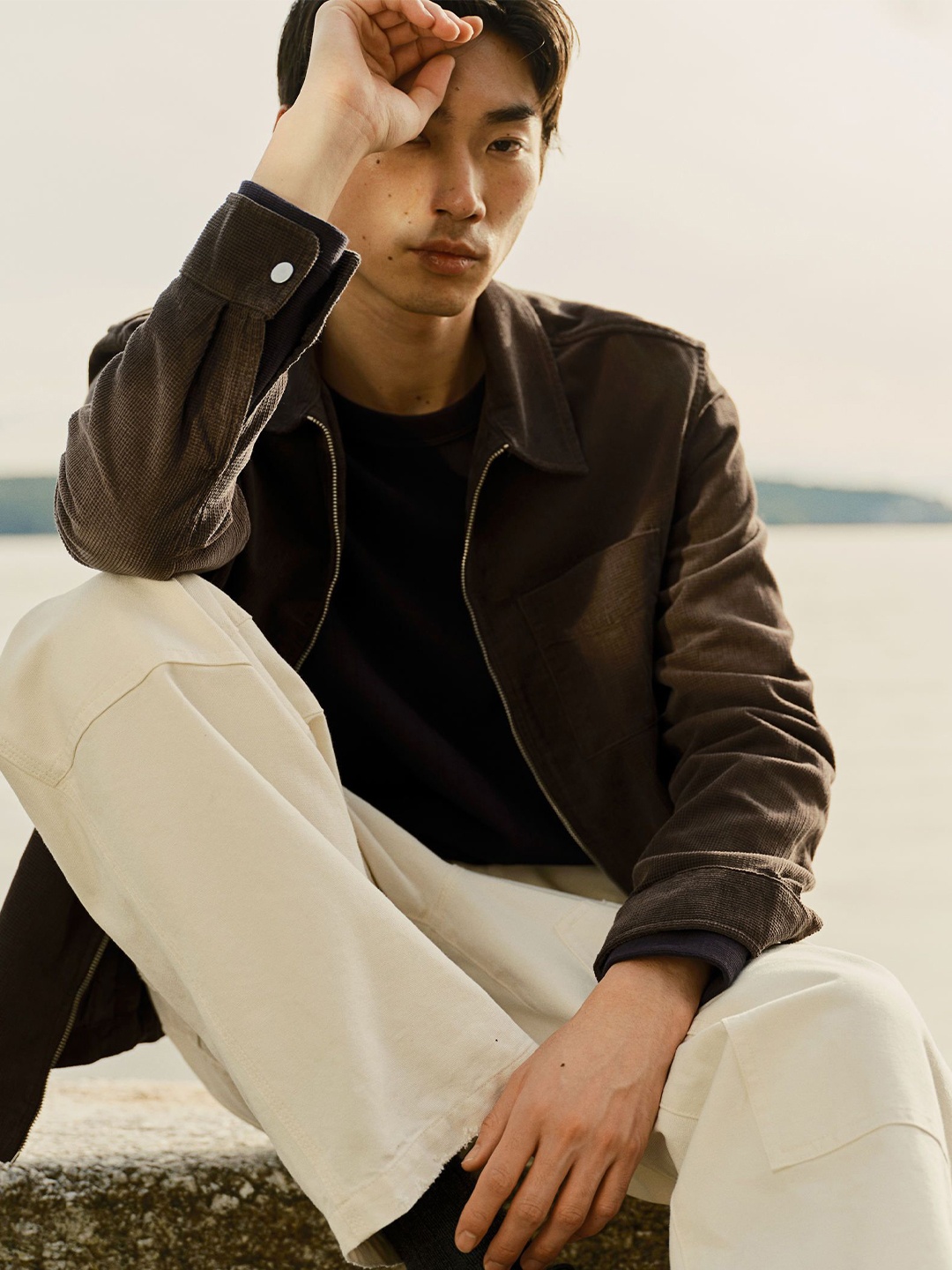 

H&M Long Sleeves Corduroy Overshirt, Brown