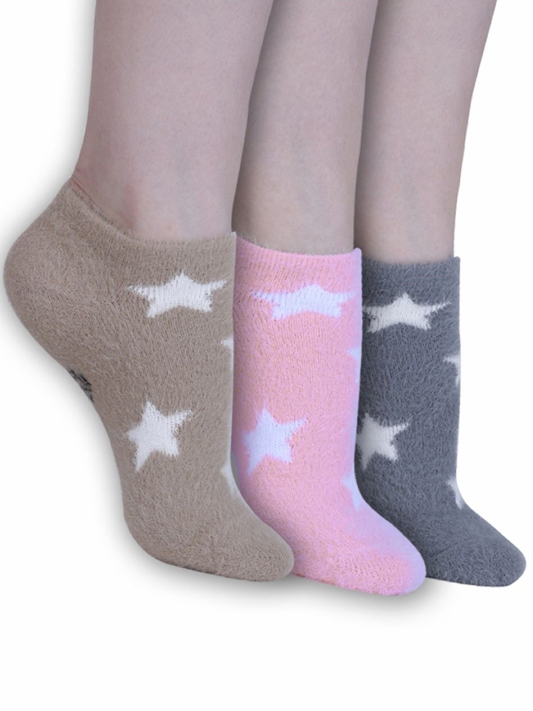 

Dollar Women Pack Of 3 Patterned Ankle-Length Socks, Pink