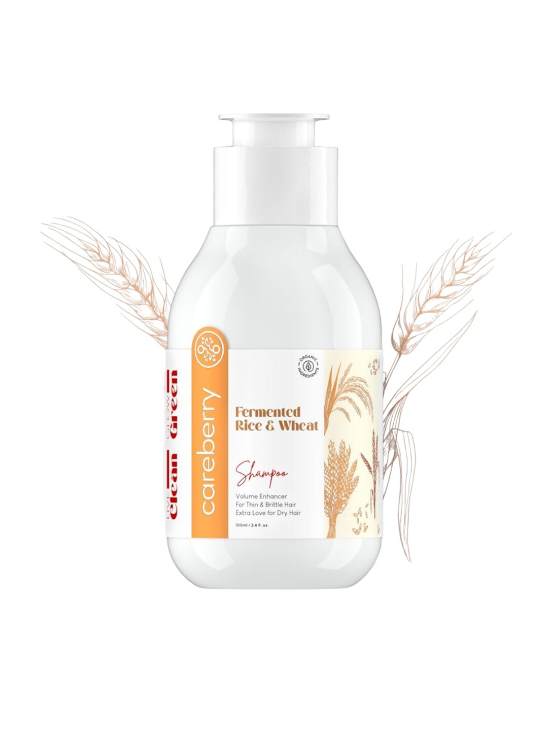 

careberry Fermented Rice & Wheat Volumizing Shampoo - 100 ml, Beige