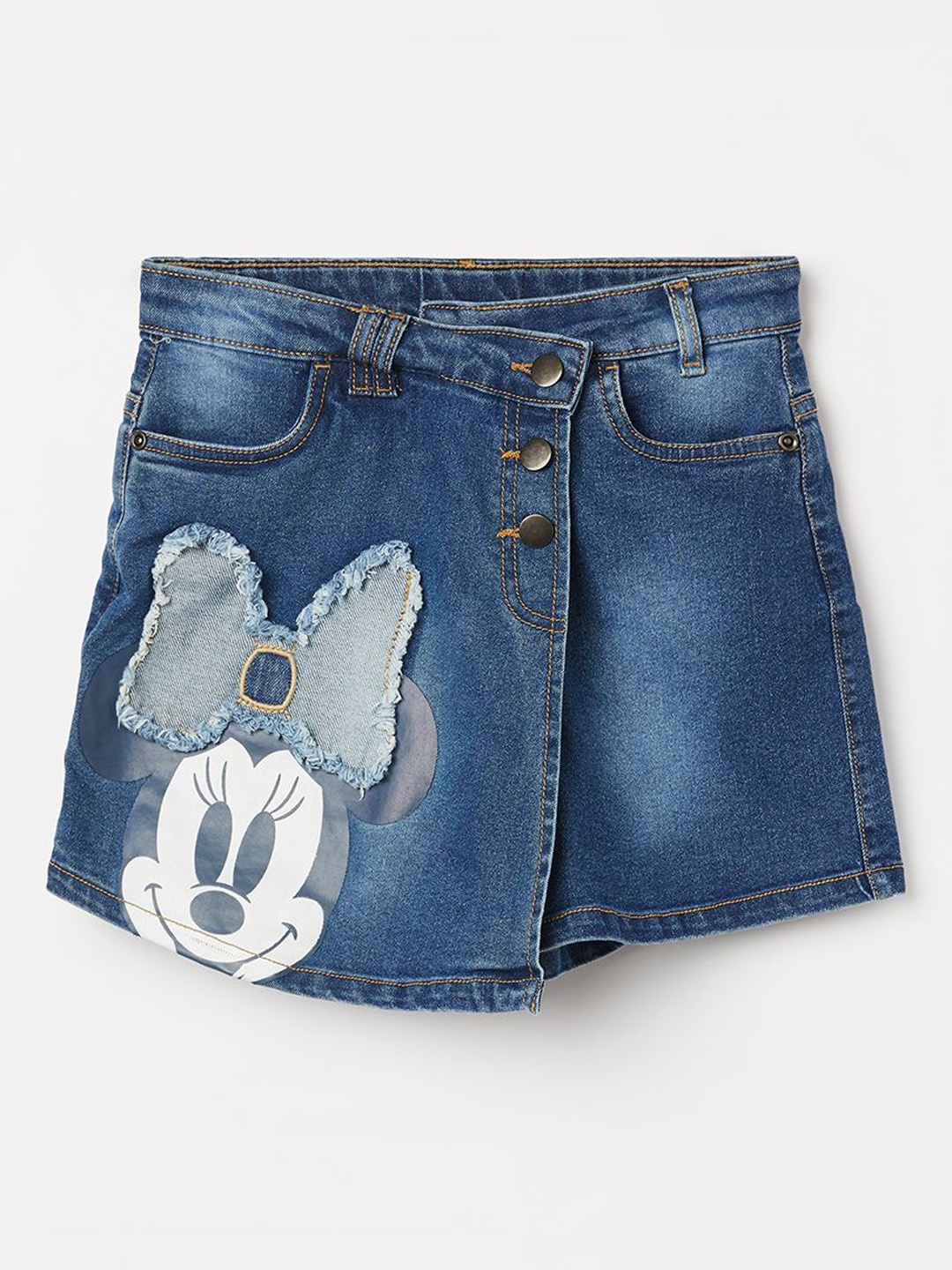 

Fame Forever by Lifestyle Girls Mickey Mouse Printed Above Knee Length Skirt, Blue