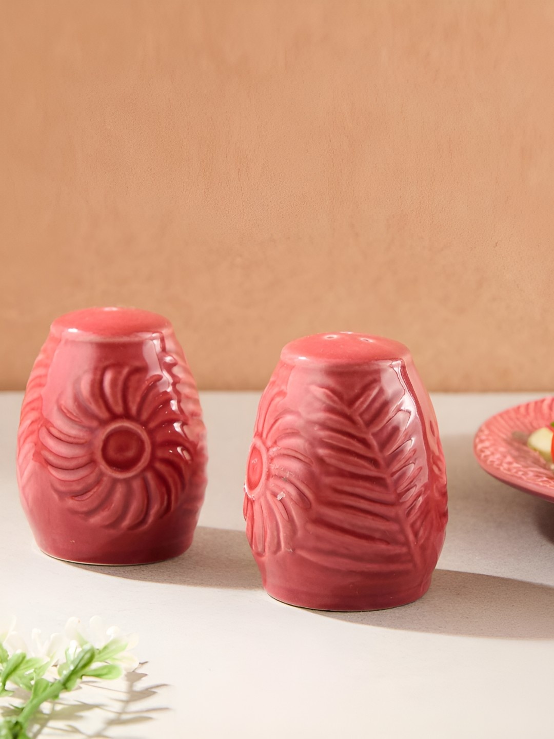 

Fabindia Pink Ceramic Salt and Pepper Shakers