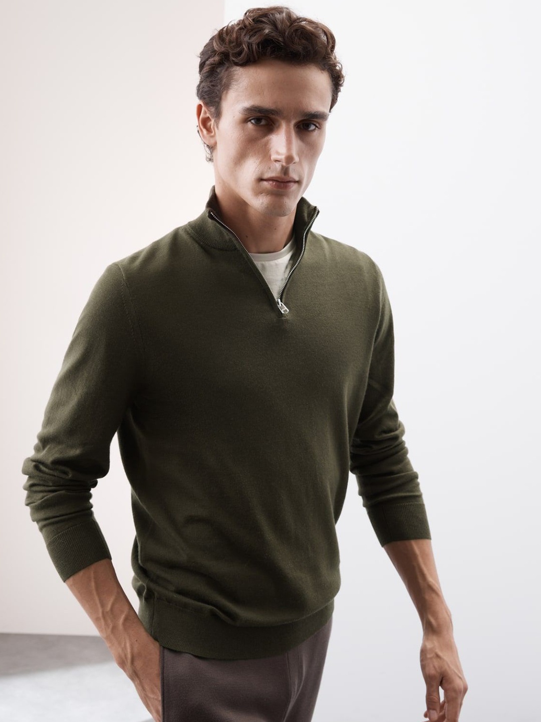 

Marks & Spencer Men Long Sleeves Woollen Pullover, Green