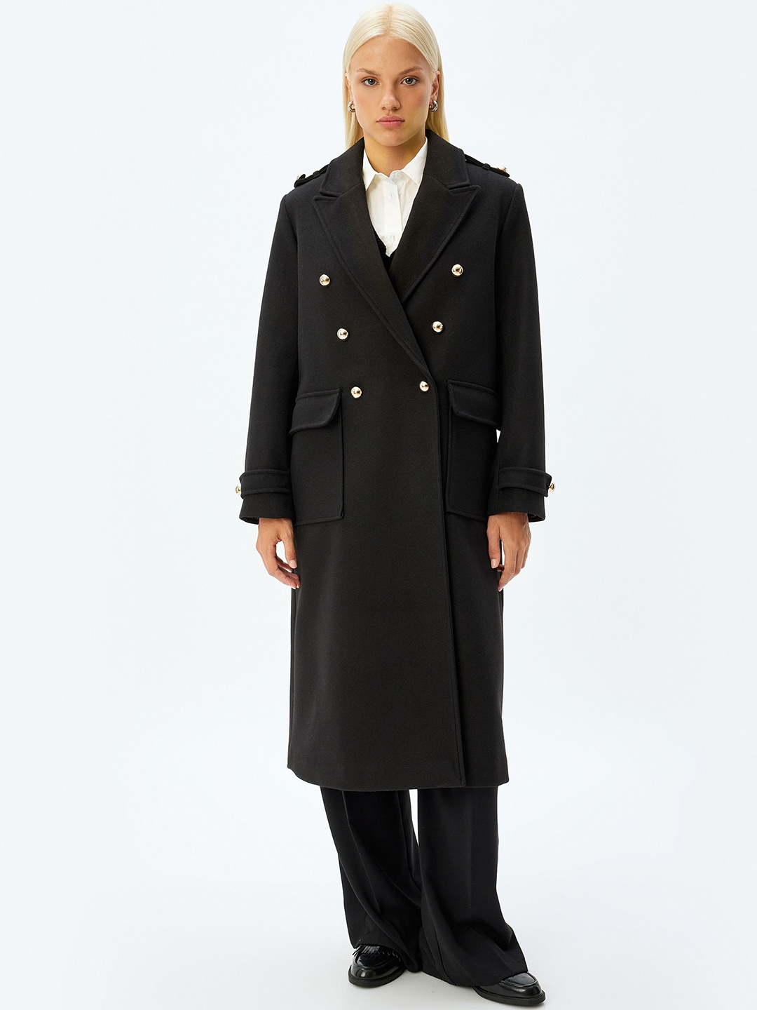 

Koton Single-Breasted Overcoats, Black