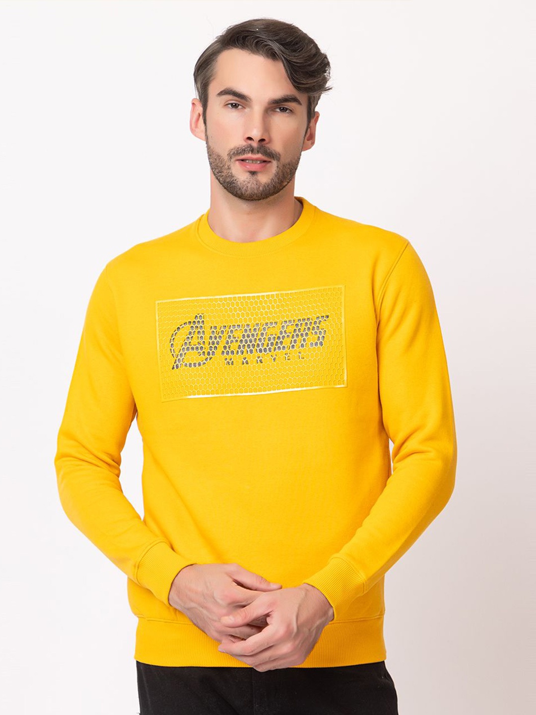

ARIIX Men Printed Sweatshirt, Yellow
