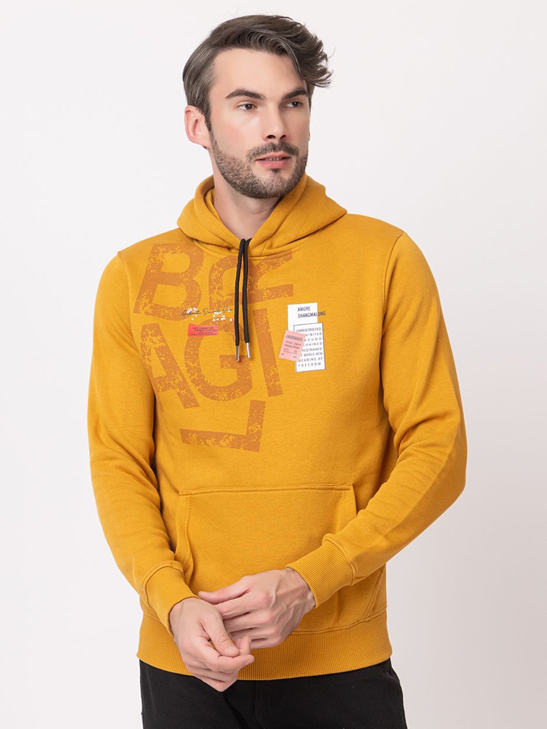 

ARIIX Men Printed Hooded Sweatshirt, Rust