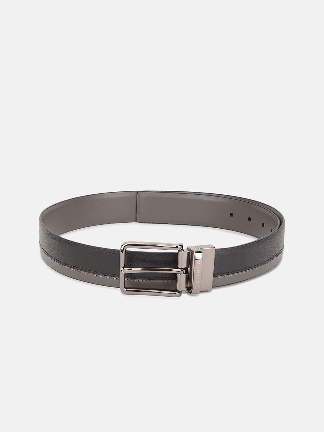 

Iconic Men Textured Leather Belt, Black