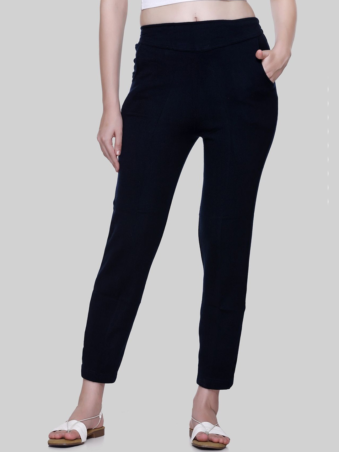 

Pampara Women High-Rise Non Iron Trousers, Black