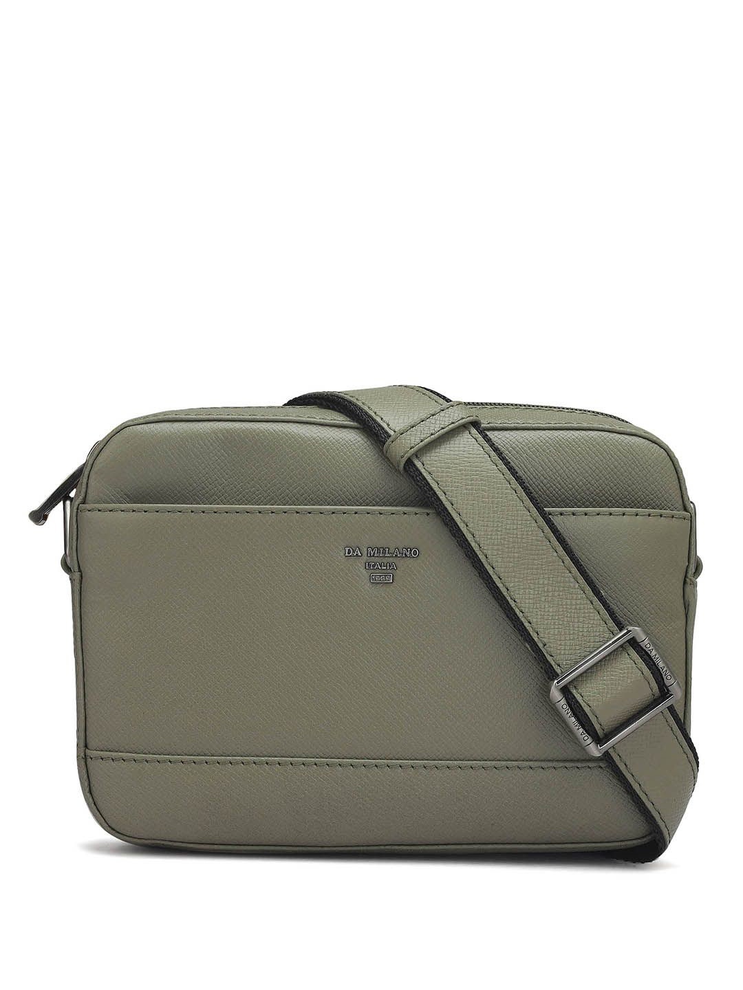 

Da Milano Men Textured Messenger Bag, Grey