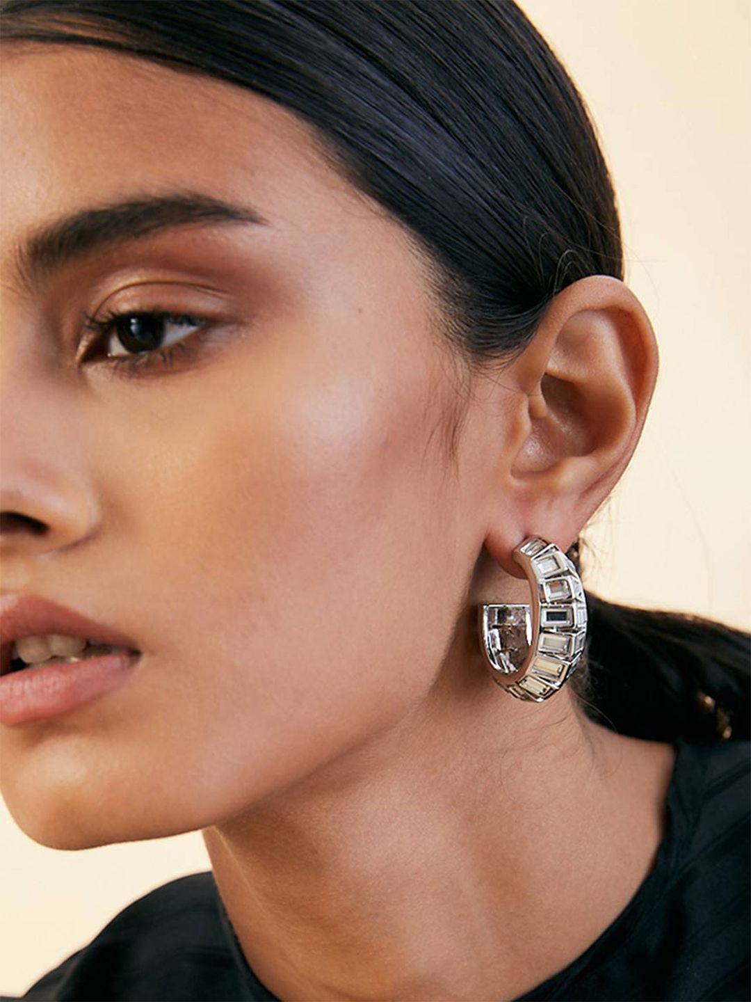 

Isharya Contemporary Hoop Earrings, Silver