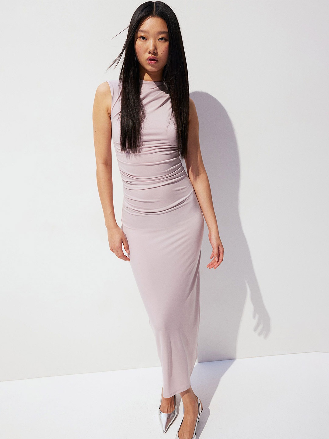 

H&M Draped Bodycon Dress, Pink