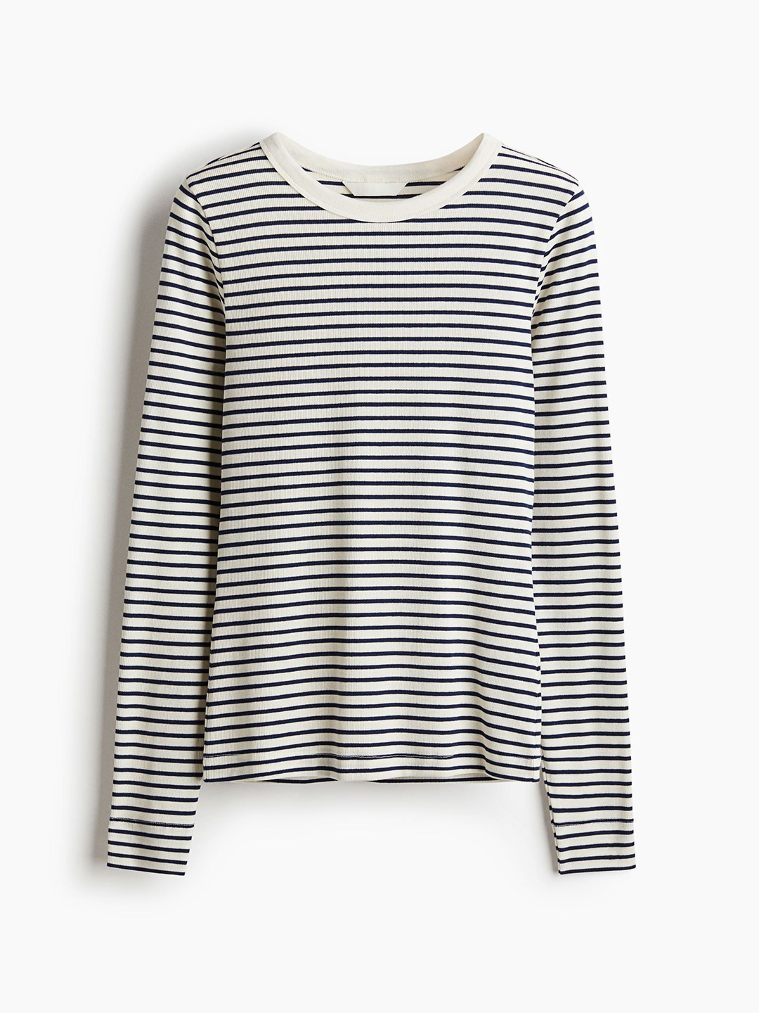 

H&M Ribbed Jersey Top, White