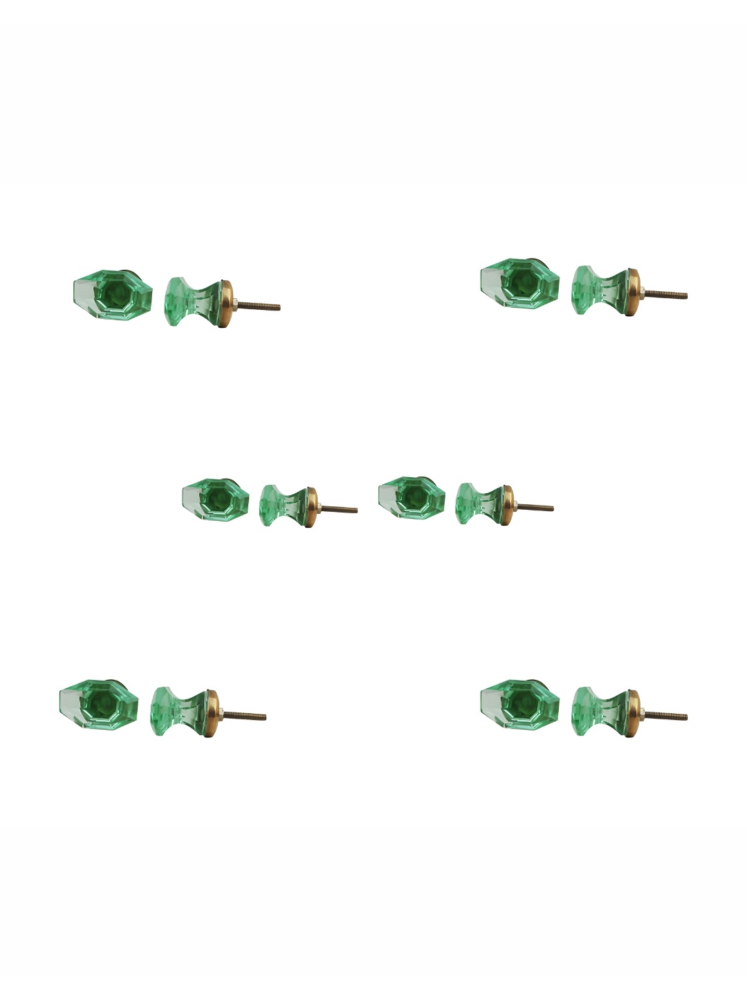 

Indianshelf 6-Pcs Green Glossy Glass Knobs