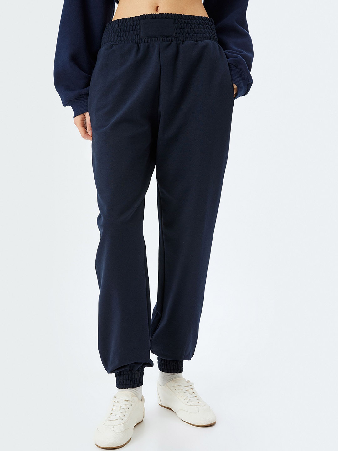 

Koton Women Mid-Rise Joggers, Navy blue