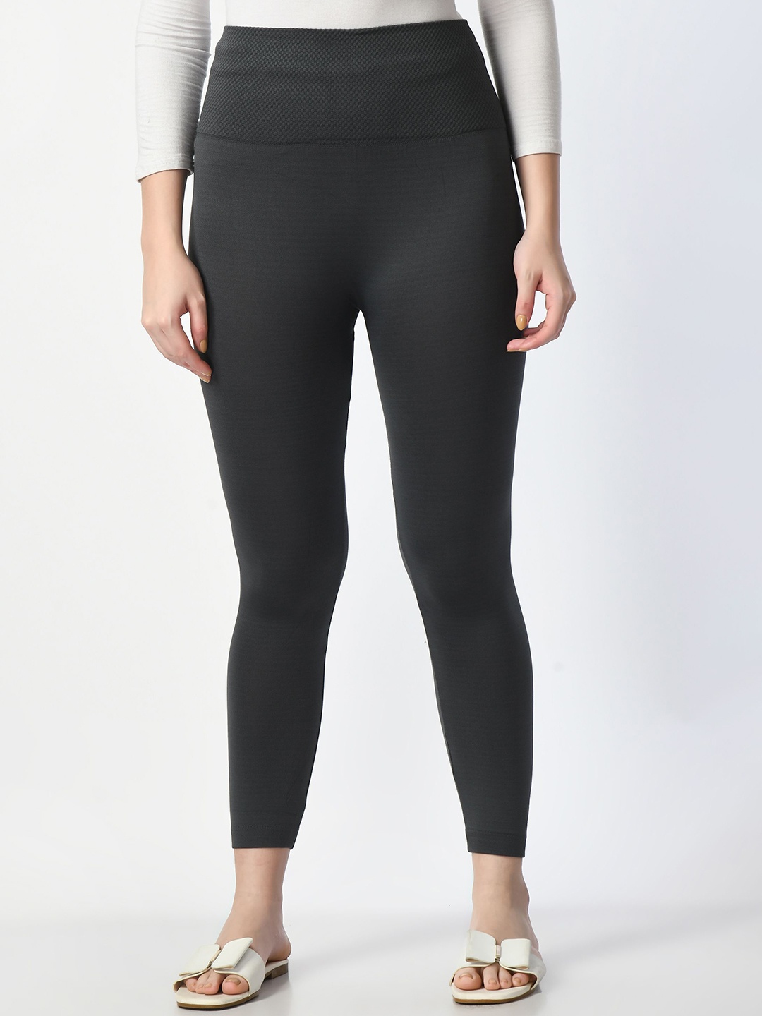 

Lebami Women High Rise Thermal Bottoms, Grey