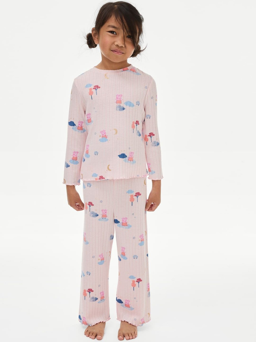 

Marks & Spencer Girls Graphic Print Night suit, Pink