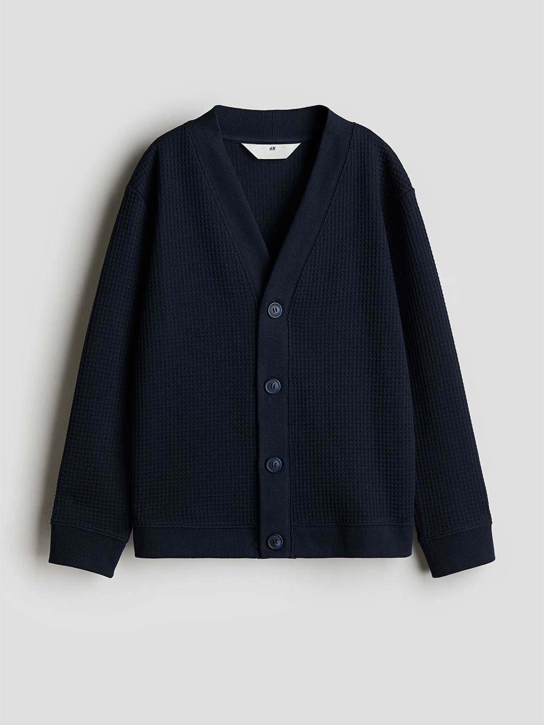 

H&M Boys Waffled Cardigan, Blue